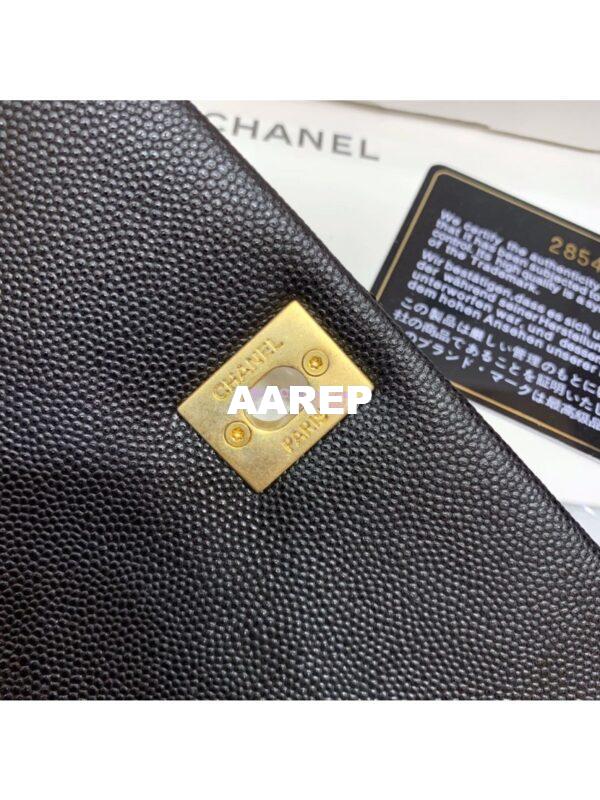 Replica Chanel Coco Grained Black Calfskin Flap Bag 13