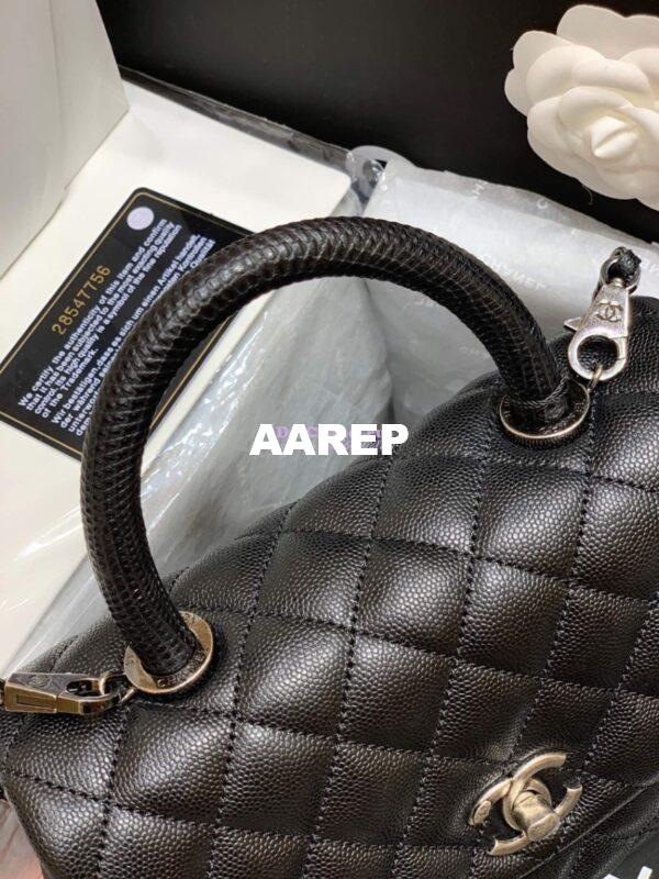 Replica Chanel Coco Grained Black Calfskin Flap Bag 18