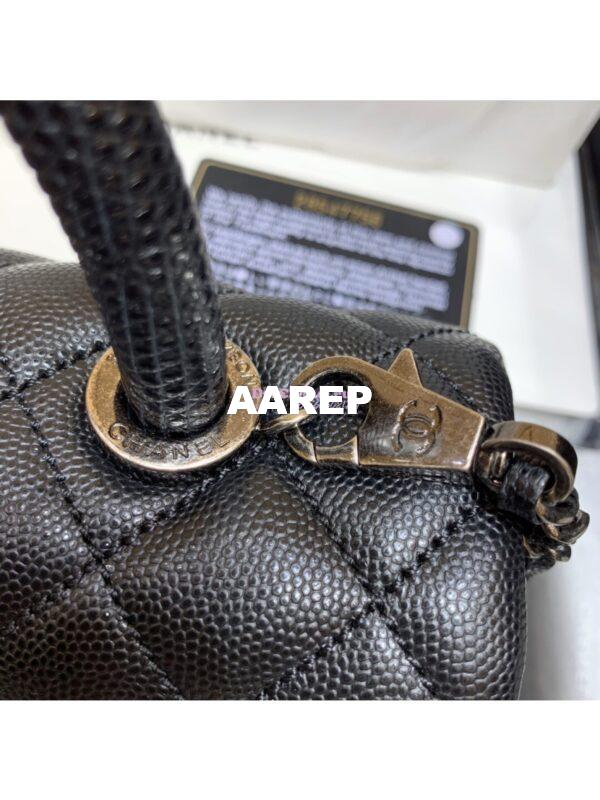 Replica Chanel Coco Grained Black Calfskin Flap Bag 20