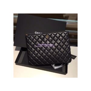 Replica Chanel O Case with CC Logo in black