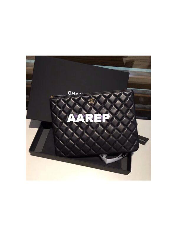 Replica Chanel O Case with CC Logo in black