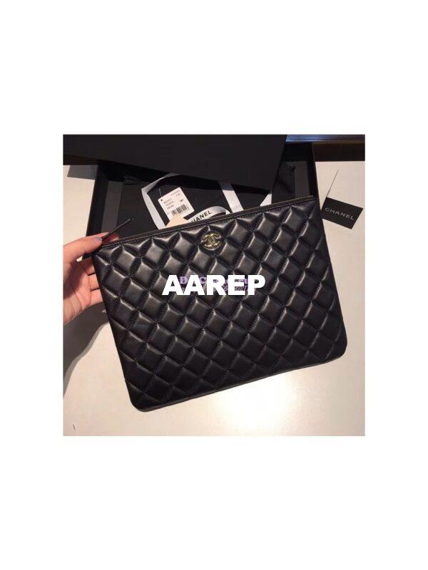 Replica Chanel O Case with CC Logo in black 2