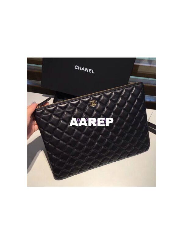 Replica Chanel O Case with CC Logo in black 10