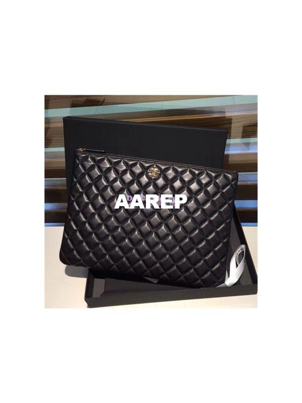Replica Chanel O Case with CC Logo in black 11