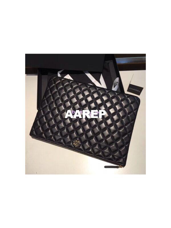 Replica Chanel O Case with CC Logo in black 12