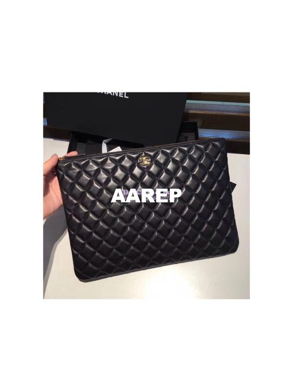 Replica Chanel O Case with CC Logo in black 13