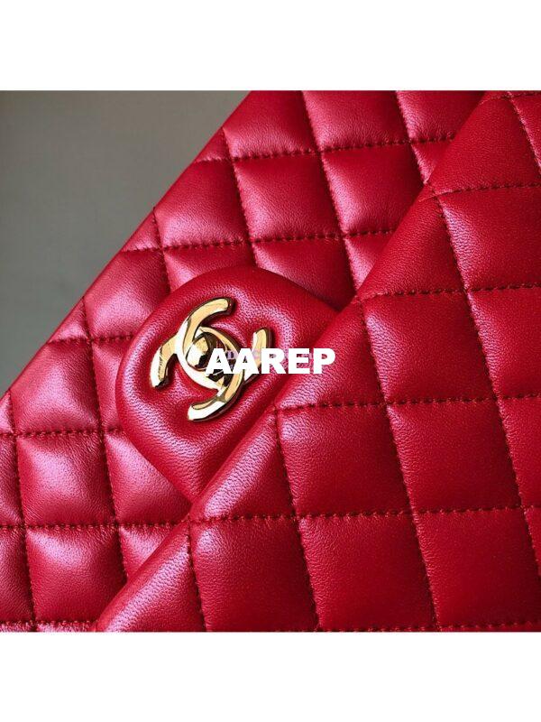 Replica Chanel Classic Flap Lambskin Red Bag 4