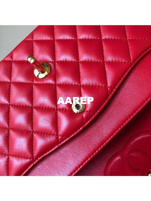 Replica Chanel Classic Flap Lambskin Red Bag 8