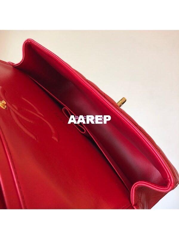 Replica Chanel Classic Flap Lambskin Red Bag 9