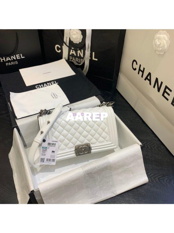 Replica Chanel Le boy Lambskin Bag White 2