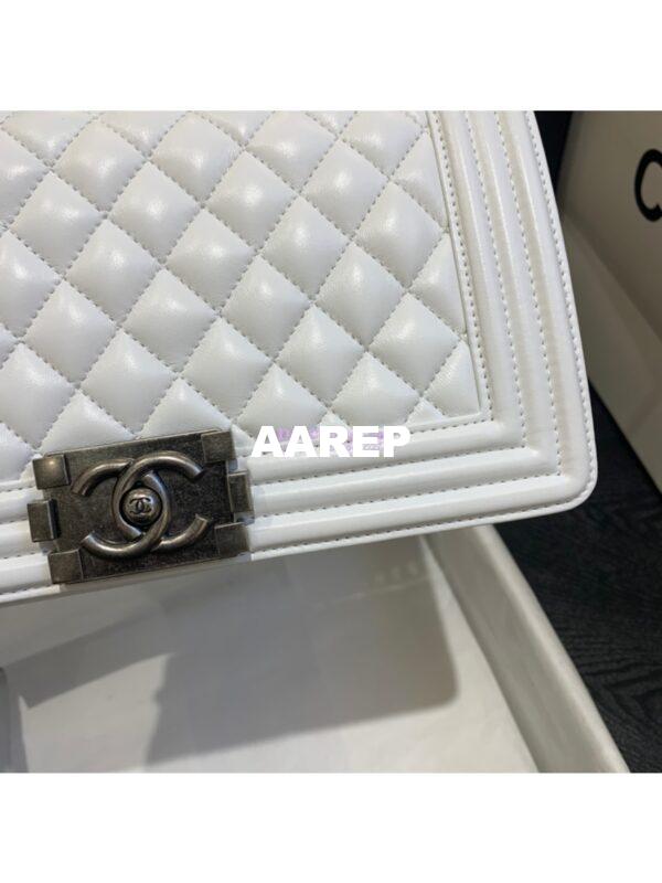 Replica Chanel Le boy Lambskin Bag White 4