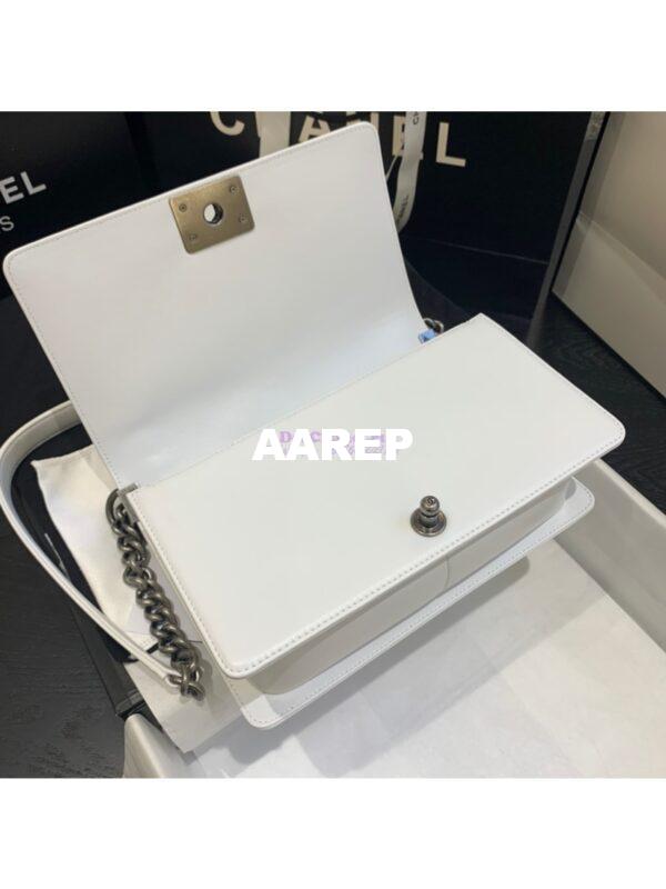 Replica Chanel Le boy Lambskin Bag White 6