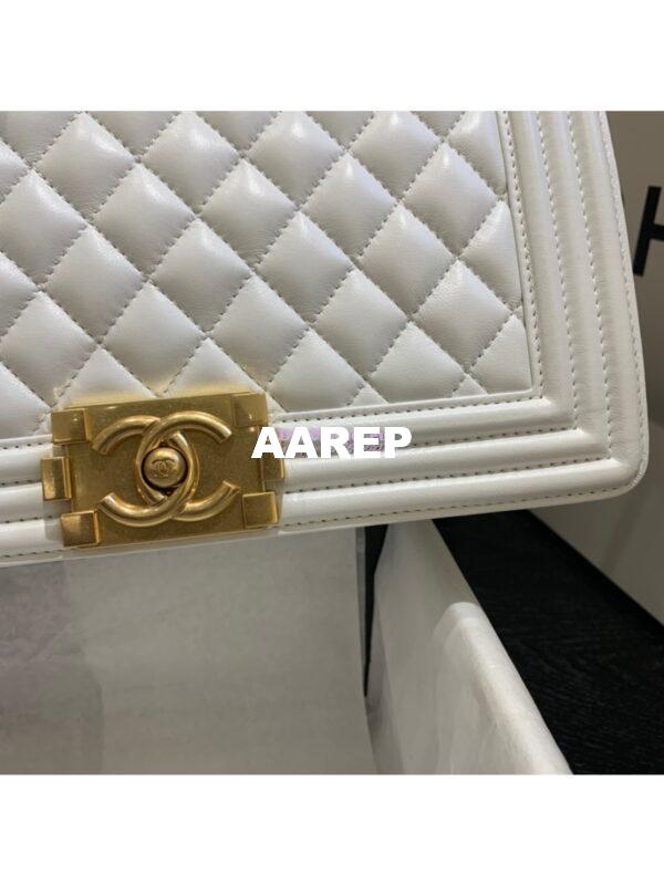 Replica Chanel Le boy Lambskin Bag White 11
