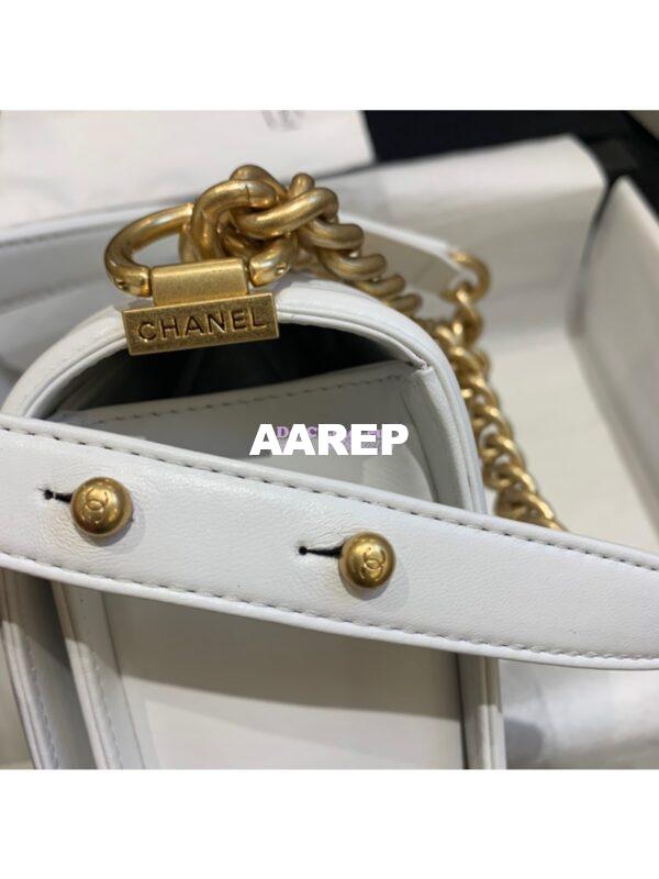 Replica Chanel Le boy Lambskin Bag White 12