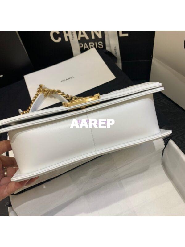 Replica Chanel Le boy Lambskin Bag White 13