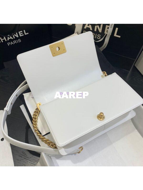 Replica Chanel Le boy Lambskin Bag White 14