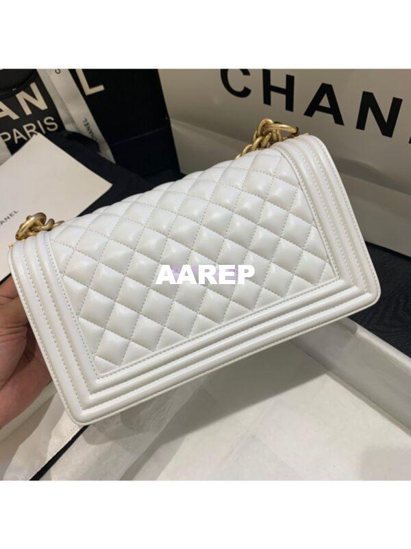 Replica Chanel Le boy Lambskin Bag White 17