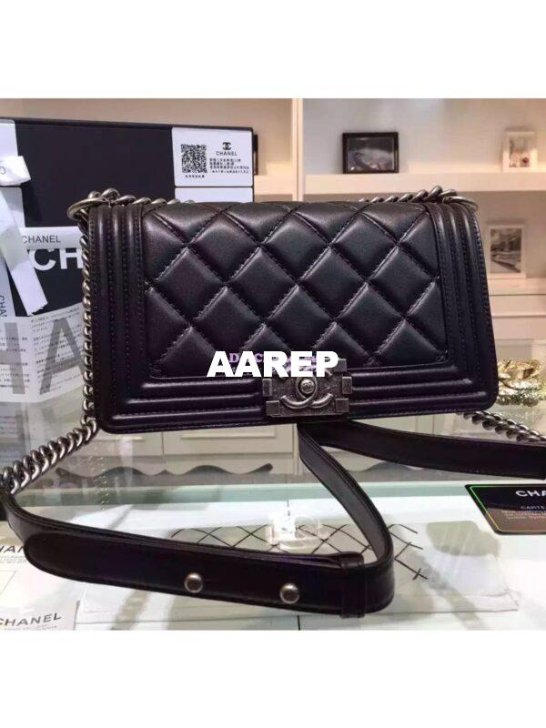 Replica Chanel Quilted Boy Flap Bag in Black 3