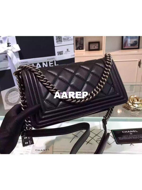 Replica Chanel Quilted Boy Flap Bag in Black 5