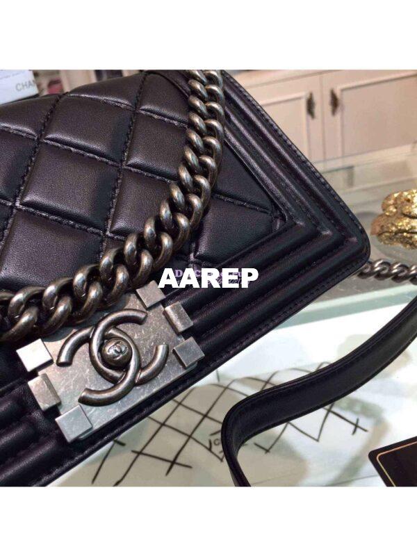 Replica Chanel Quilted Boy Flap Bag in Black 6