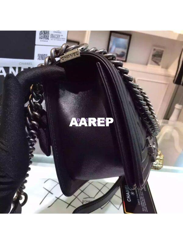 Replica Chanel Quilted Boy Flap Bag in Black 7
