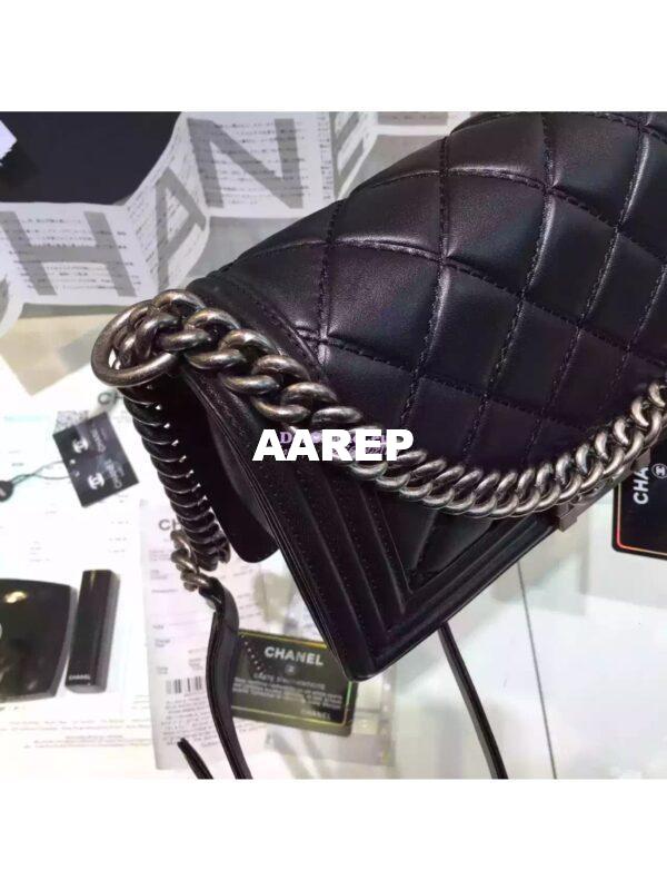 Replica Chanel Quilted Boy Flap Bag in Black 8