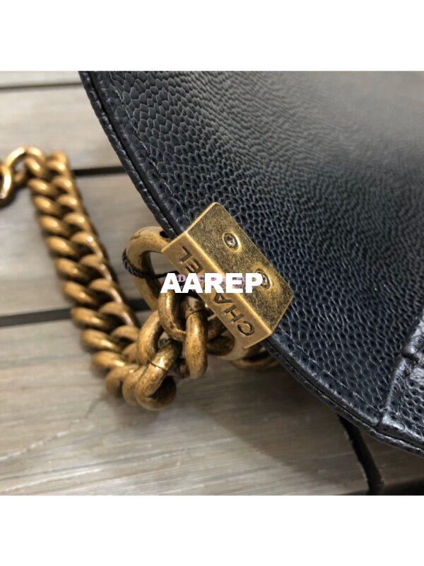 Replica Chanel Le boy Caviar Black Bag with Aged Ruthenium Hardware 7