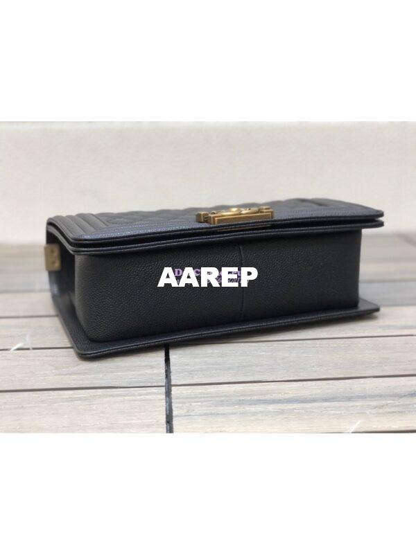 Replica Chanel Le boy Caviar Black Bag with Aged Ruthenium Hardware 9