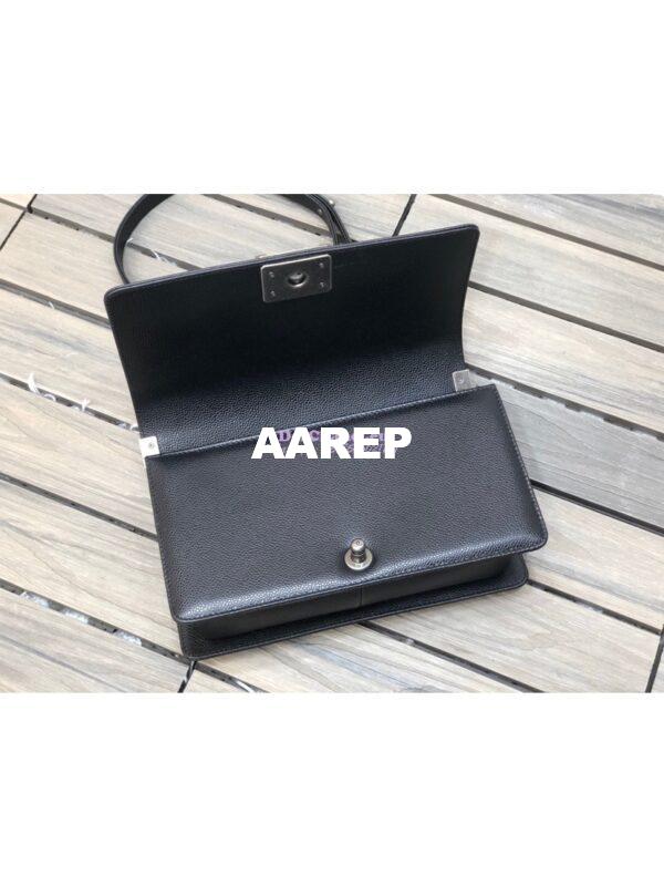 Replica Chanel Le boy Caviar Black Bag with Aged Ruthenium Hardware 14