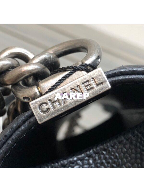 Replica Chanel Le boy Caviar Black Bag with Aged Ruthenium Hardware 15