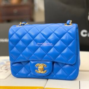 Replica Chanel Mini Classic Flap 17cm in Blue Lambskin Bag 2
