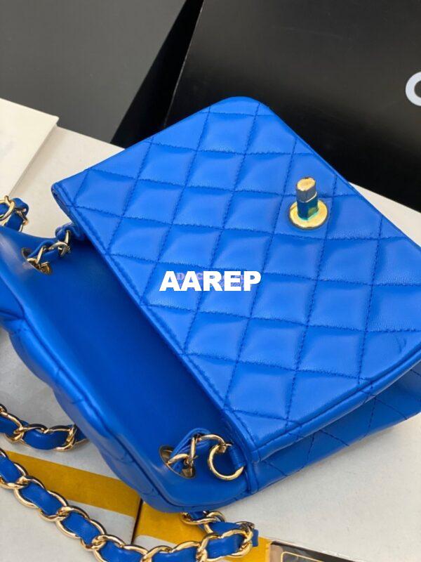 Replica Chanel Mini Classic Flap 17cm in Blue Lambskin Bag 7