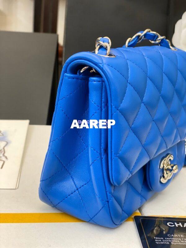 Replica Chanel Mini Classic Flap 17cm in Blue Lambskin Bag 15
