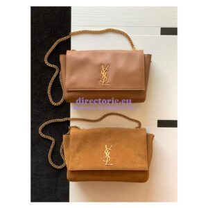 Replica YSL Saint Laurent Kate Medium Reversible In Suede And Smooth Leather 553804 Tan