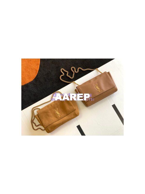 Replica YSL Saint Laurent Kate Medium Reversible In Suede And Smooth Leather 553804 Tan 2