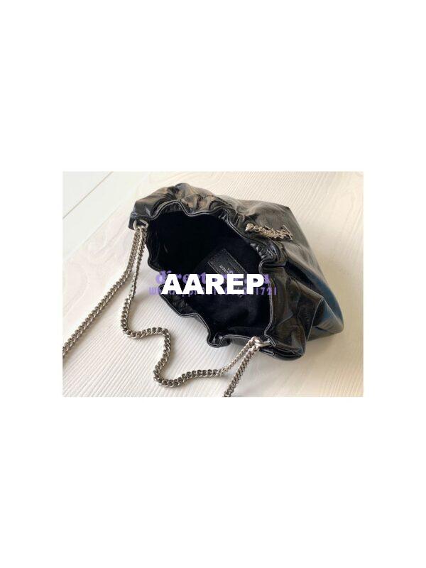 Replica YSL Saint Laurent PacPac Ruched Leather Hobo Bag 681632 Black 7
