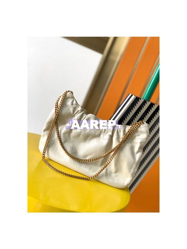 Replica YSL Saint Laurent PacPac Ruched Leather Hobo Bag 681632 White 7