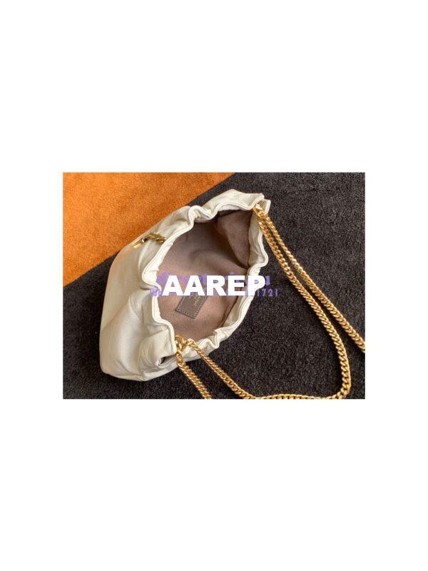 Replica YSL Saint Laurent PacPac Ruched Leather Hobo Bag 681632 White 10