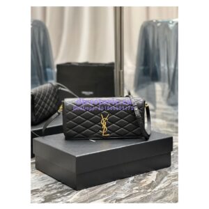 Replica YSL Saint Laurent Kate 99 Supple In Quilted Lambskin Black 676628 2