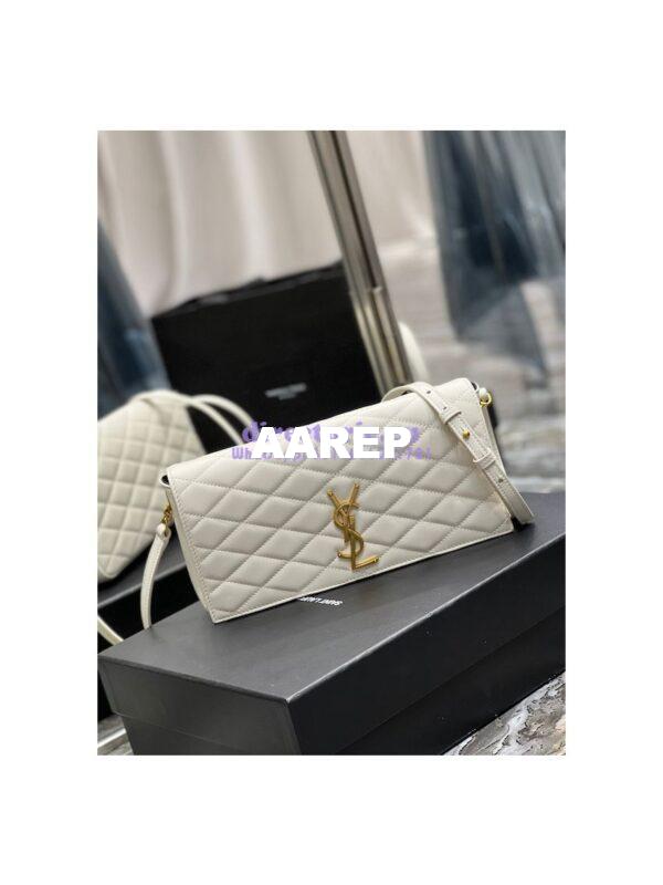 Replica YSL Saint Laurent Kate 99 Supple In Quilted Lambskin White 676628 5