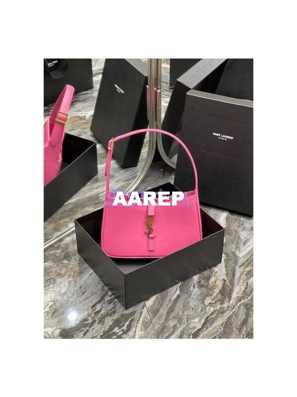 Replica YSL Saint Laurent Le 5 à 7 hobo bag in Pink calfskin Smooth leather 3