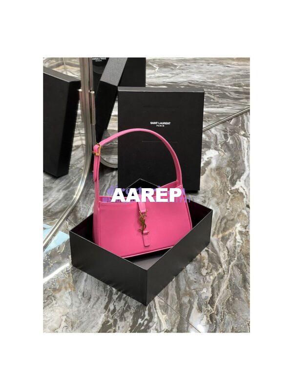 Replica YSL Saint Laurent Le 5 à 7 hobo bag in Pink calfskin Smooth leather 4