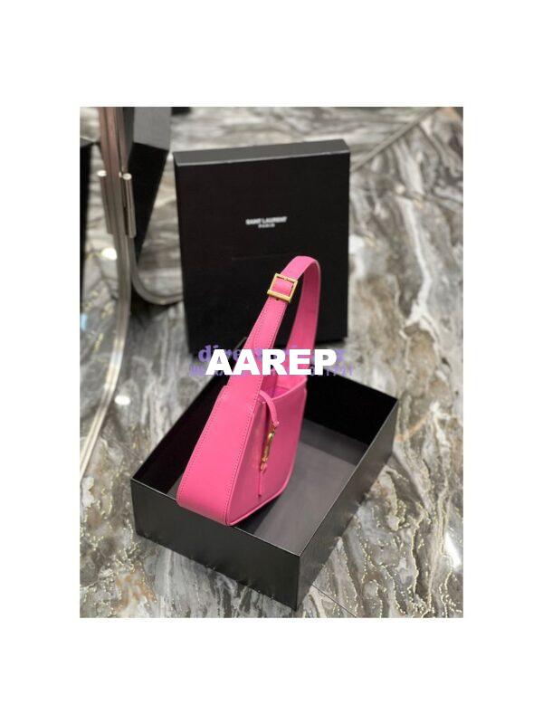 Replica YSL Saint Laurent Le 5 à 7 hobo bag in Pink calfskin Smooth leather 8