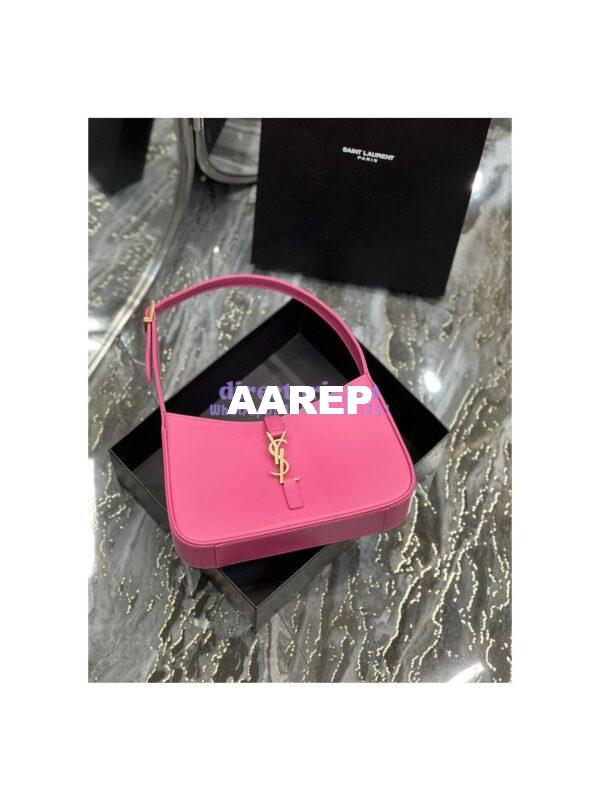 Replica YSL Saint Laurent Le 5 à 7 hobo bag in Pink calfskin Smooth leather 9