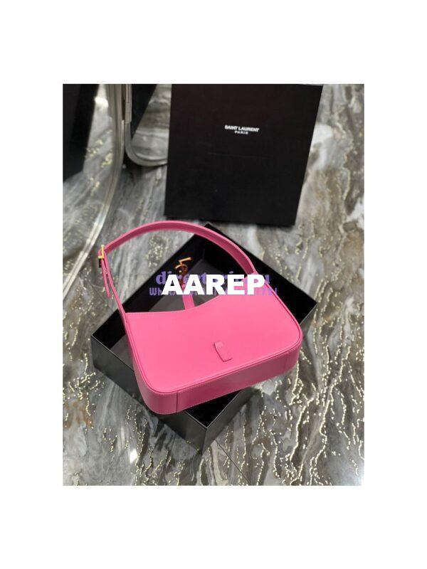 Replica YSL Saint Laurent Le 5 à 7 hobo bag in Pink calfskin Smooth leather 10