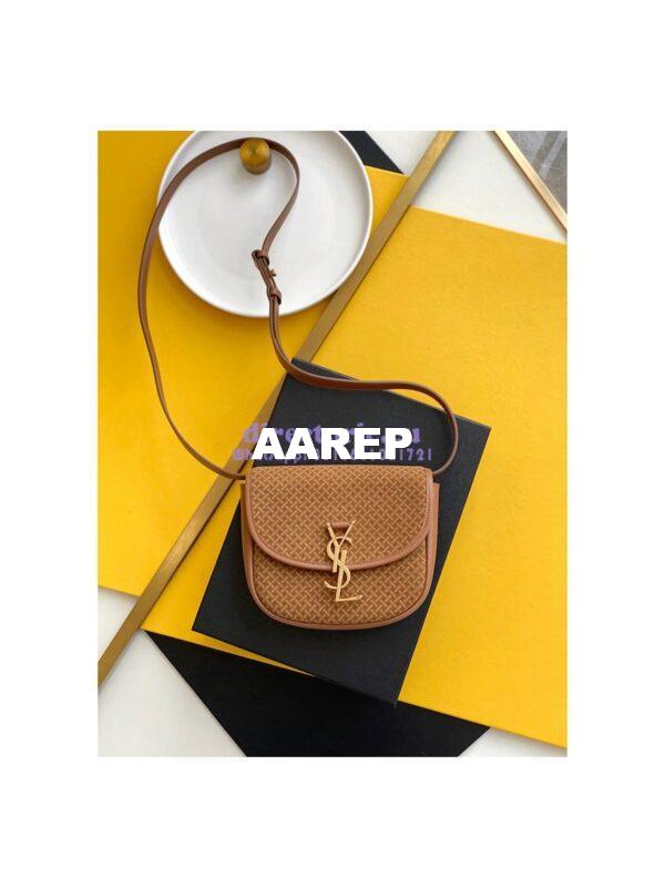 Replica Saint Laurent YSL Kaia Satchel In Print Suede 619740 Brun