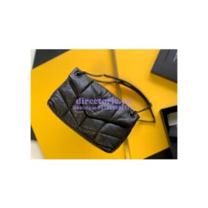 Replica Saint Laurent YSL Puffer Small Bag In Quilted Wrinkled Matte Leather 577476 Black
