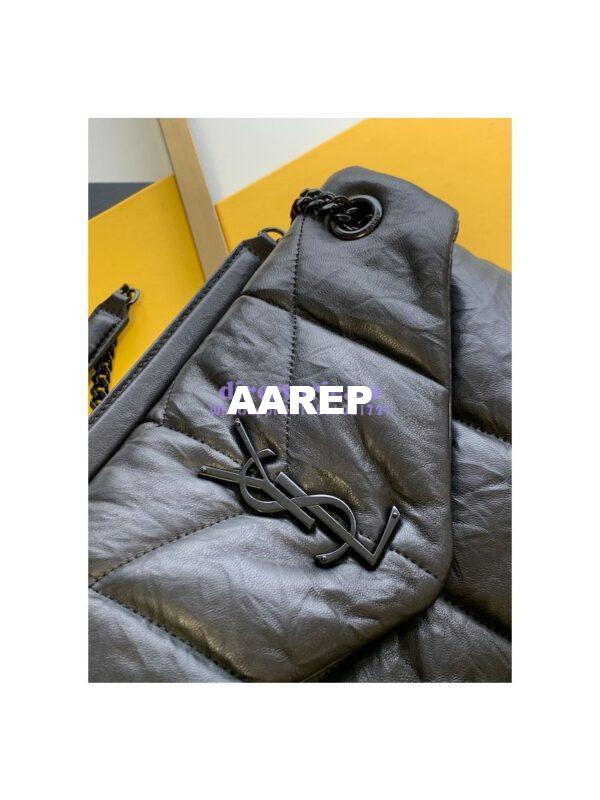 Replica Saint Laurent YSL Puffer Small Bag In Quilted Wrinkled Matte Leather 577476 Black 4