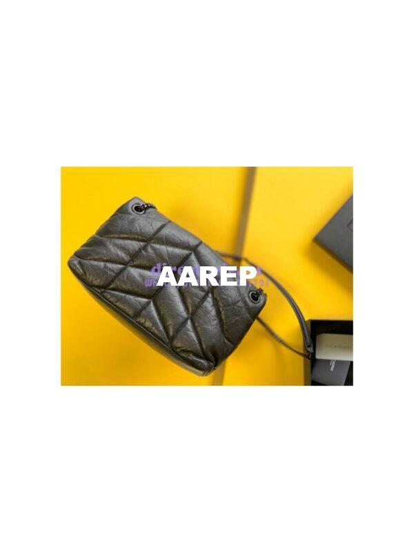 Replica Saint Laurent YSL Puffer Small Bag In Quilted Wrinkled Matte Leather 577476 Black 6