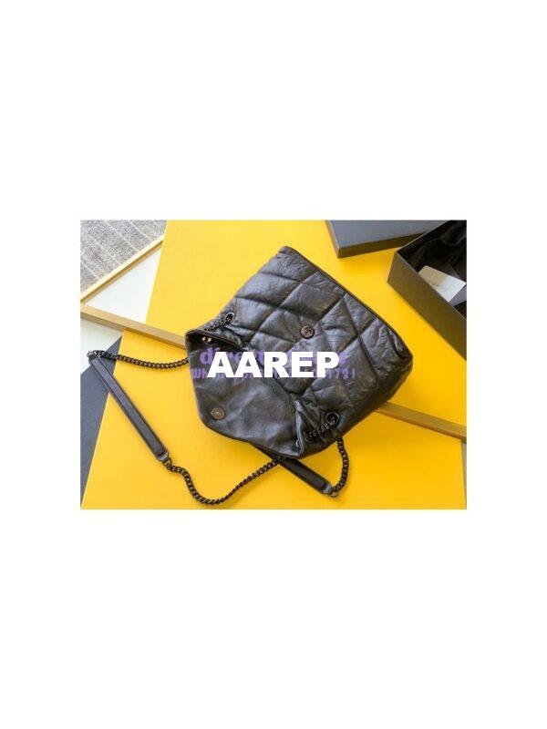 Replica Saint Laurent YSL Puffer Small Bag In Quilted Wrinkled Matte Leather 577476 Black 7